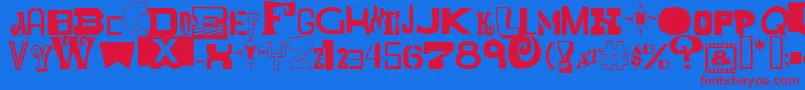 MixedMessagesJl Font – Red Fonts on Blue Background