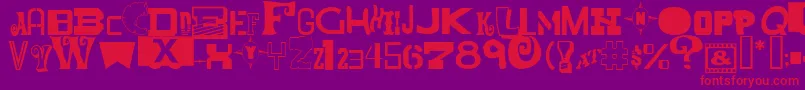 MixedMessagesJl Font – Red Fonts on Purple Background