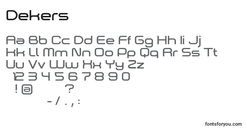 Dekers-fontti – aakkoset, numerot, erikoismerkit