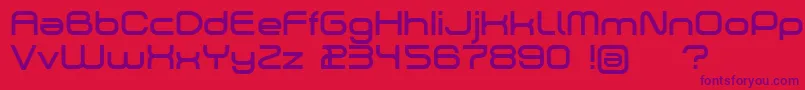Czcionka Dekers – fioletowe czcionki na czerwonym tle