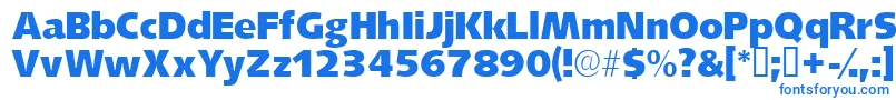 フォントLansettessk – 白い背景に青い文字