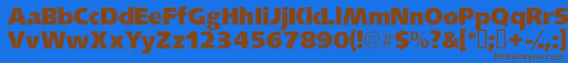 Lansettessk Font – Brown Fonts on Blue Background