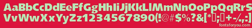 Weitere Informationen zur Lansettessk-Schriftart Lansettessk-Schriftart – Grüne Schriften auf rotem Hintergrund
