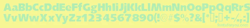 Weitere Informationen zur Lansettessk-Schriftart Lansettessk-Schriftart – Grüne Schriften auf gelbem Hintergrund