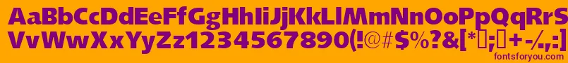 Lansettessk Font – Purple Fonts on Orange Background