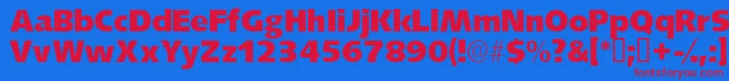 Lansettessk Font – Red Fonts on Blue Background