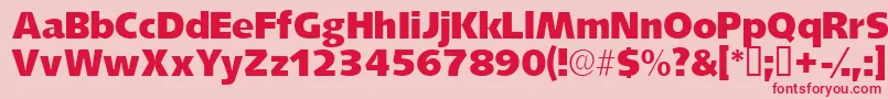 Czcionka Lansettessk – czerwone czcionki na różowym tle