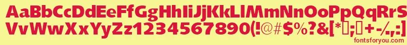 Lansettessk Font – Red Fonts on Yellow Background