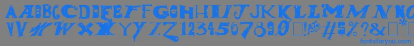 フォントDudeRanch – 灰色の背景に青い文字