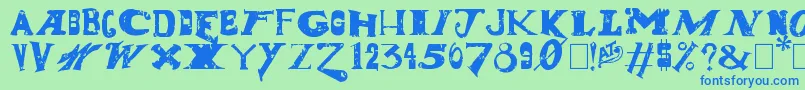 DudeRanch Font – Blue Fonts on Green Background