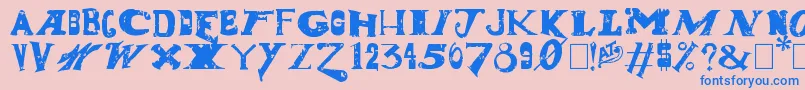 フォントDudeRanch – ピンクの背景に青い文字