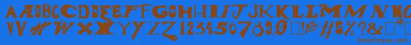 DudeRanch Font – Brown Fonts on Blue Background