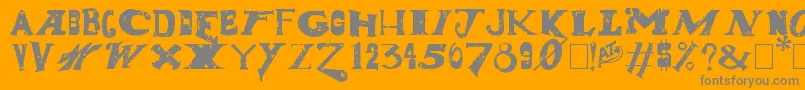 DudeRanch-Schriftart – Graue Schriften auf orangefarbenem Hintergrund