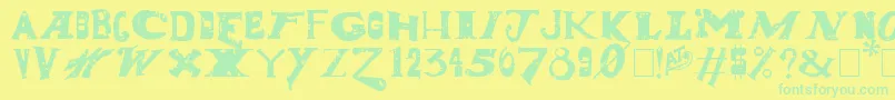 DudeRanch Font – Green Fonts on Yellow Background