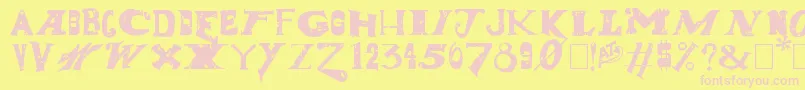 DudeRanch Font – Pink Fonts on Yellow Background