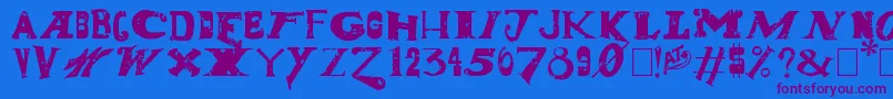 DudeRanch Font – Purple Fonts on Blue Background