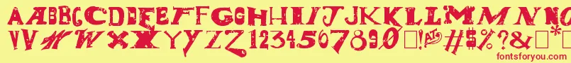 DudeRanch Font – Red Fonts on Yellow Background