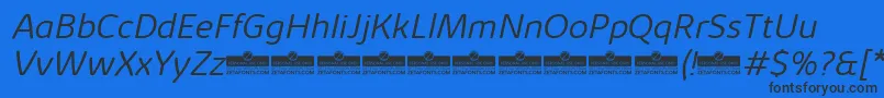 KabrioSoftLightItalicTrial Font – Black Fonts on Blue Background