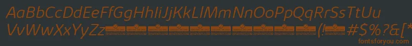 KabrioSoftLightItalicTrial Font – Brown Fonts on Black Background