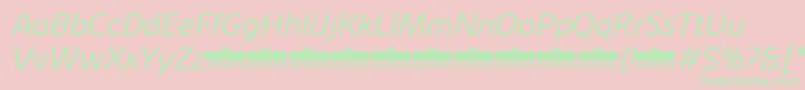 KabrioSoftLightItalicTrial Font – Green Fonts on Pink Background