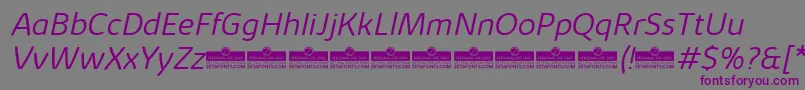 KabrioSoftLightItalicTrial Font – Purple Fonts on Gray Background