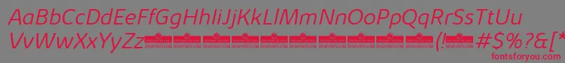 KabrioSoftLightItalicTrial Font – Red Fonts on Gray Background