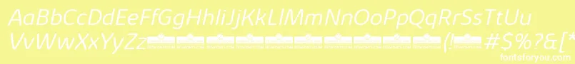 KabrioSoftLightItalicTrial Font – White Fonts on Yellow Background