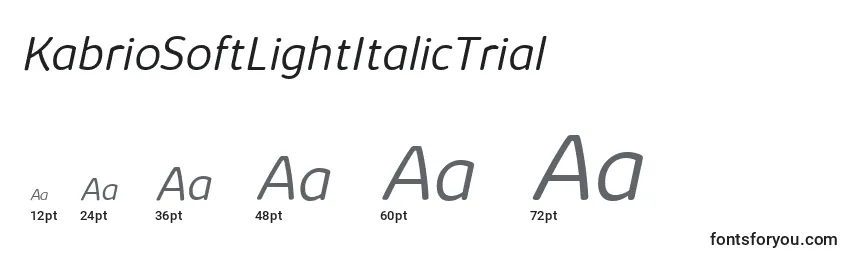 Размеры шрифта KabrioSoftLightItalicTrial