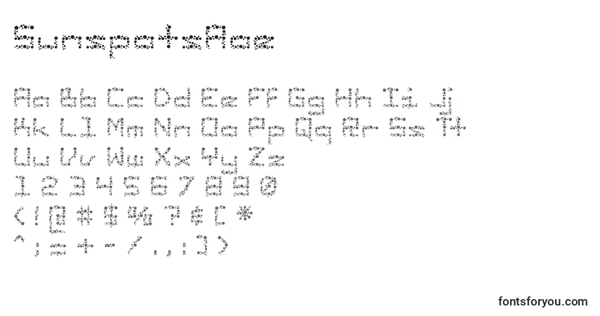 Fuente SunspotsAoe - alfabeto, números, caracteres especiales