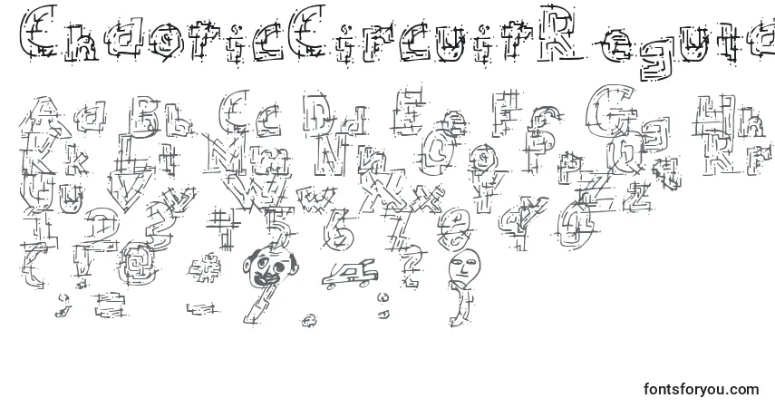 Schriftart ChaoticCircuitRegular – Alphabet, Zahlen, spezielle Symbole