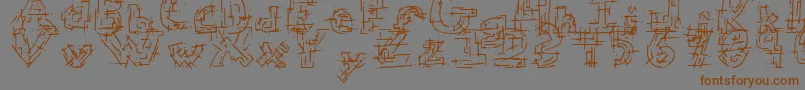 Czcionka ChaoticCircuitRegular – brązowe czcionki na szarym tle