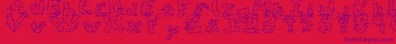 Police ChaoticCircuitRegular – polices violettes sur fond rouge