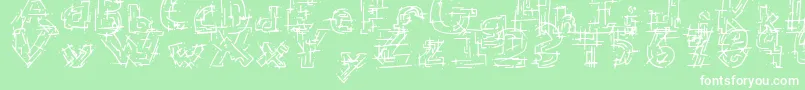 ChaoticCircuitRegular Font – White Fonts on Green Background