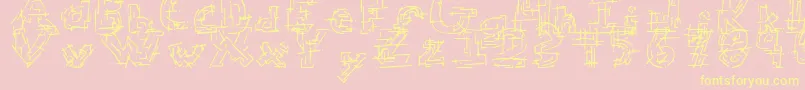 fuente ChaoticCircuitRegular – Fuentes Amarillas Sobre Fondo Rosa