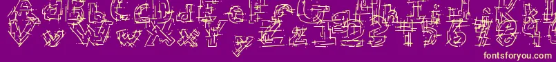 ChaoticCircuitRegular Font – Yellow Fonts on Purple Background