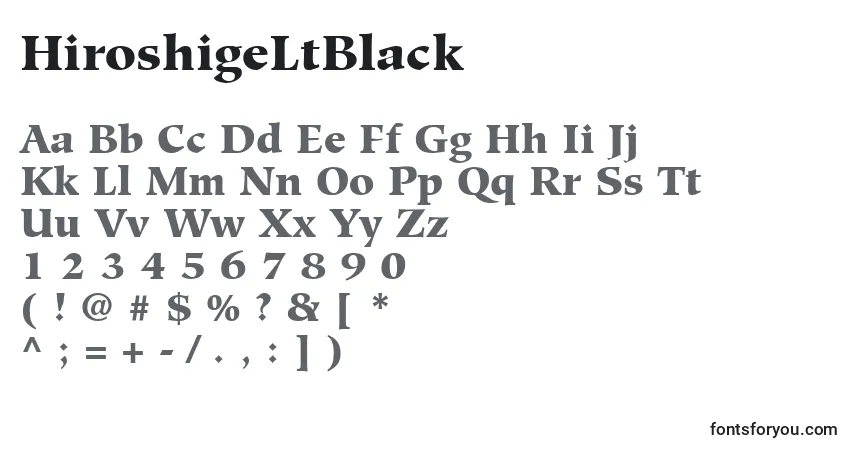 Шрифт HiroshigeLtBlack – алфавит, цифры, специальные символы