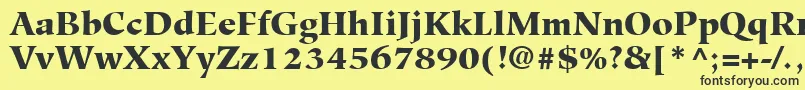 HiroshigeLtBlack Font – Black Fonts on Yellow Background