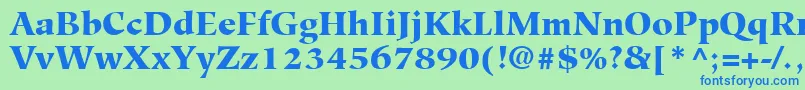 HiroshigeLtBlack Font – Blue Fonts on Green Background