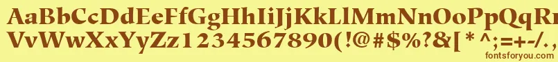 HiroshigeLtBlack Font – Brown Fonts on Yellow Background