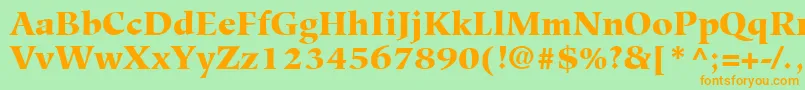 HiroshigeLtBlack Font – Orange Fonts on Green Background