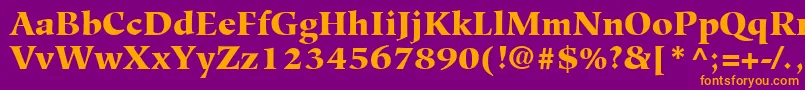 HiroshigeLtBlack Font – Orange Fonts on Purple Background