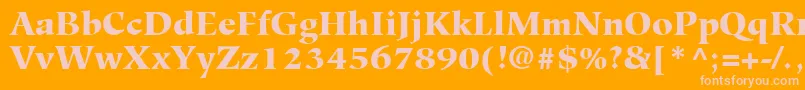 HiroshigeLtBlack Font – Pink Fonts on Orange Background