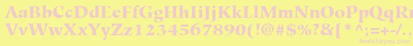 HiroshigeLtBlack Font – Pink Fonts on Yellow Background