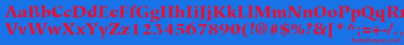 フォントHiroshigeLtBlack – 赤い文字の青い背景