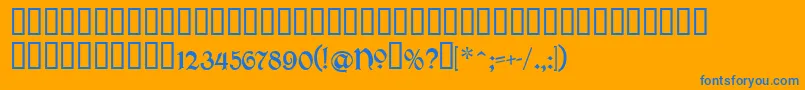 Beaumarchaisc Font – Blue Fonts on Orange Background
