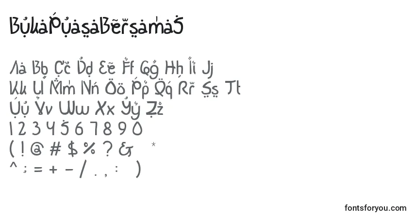 A fonte BukaPuasaBersama5 – alfabeto, números, caracteres especiais