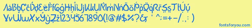 BukaPuasaBersama5 Font – Blue Fonts on Yellow Background