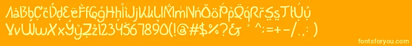 BukaPuasaBersama5-fontti – keltaiset fontit oranssilla taustalla