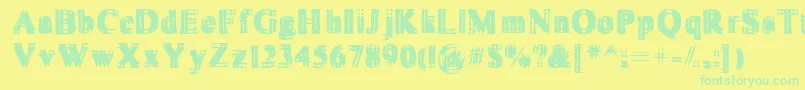 Fonte Vibrato ffy – fontes verdes em um fundo amarelo