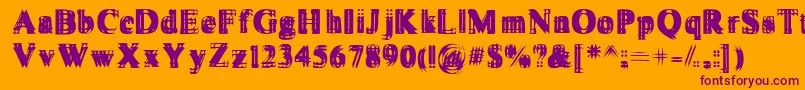 Vibrato ffy Font – Purple Fonts on Orange Background